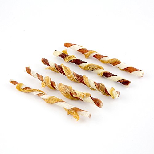  Good'n'Fun Triple Flavor Twists, Dog Chew Sticks, Premium Chicken And Beef Hide Treats For Dogs, 70 Count