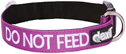  DO NOT Feed (Dog Is On A Diet/Has Food Allergies) Purple Colour Coded S-M L-XL Dog Collars Prevents Accidents By Warning Others Of Your Dog In Advance (L-XL)