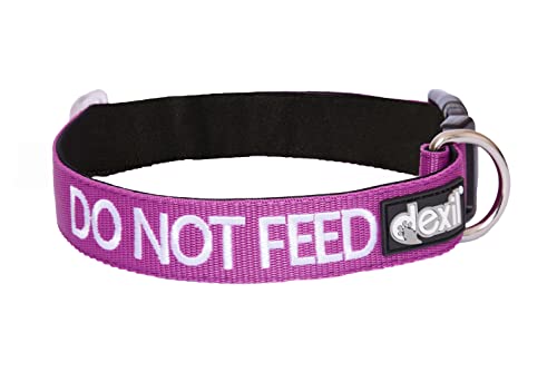  DO NOT Feed (Dog Is On A Diet/Has Food Allergies) Purple Colour Coded S-M L-XL Dog Collars Prevents Accidents By Warning Others Of Your Dog In Advance (L-XL)