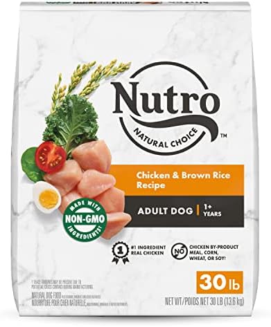  NUTRO NATURAL CHOICE Adult Dry Dog Food, Chicken & Brown Rice Recipe Dog Kibble, 30 Lb. Bag