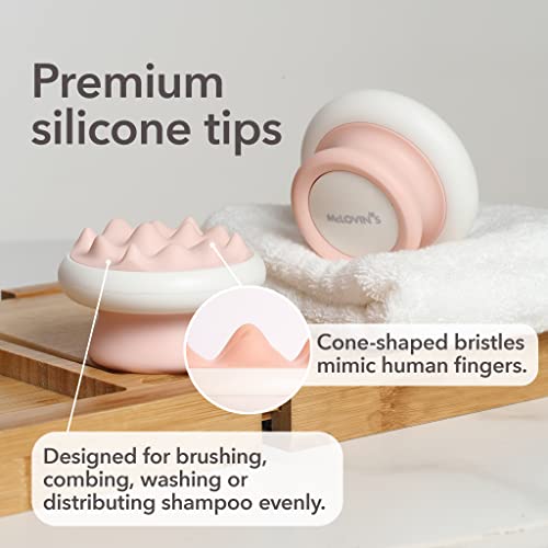  McLovin’s Multifunctional Pet Hair Brush | Soothing Cat Massager Brush | Gentle Dog Grooming Comb | Pet Shampoo Brush With Sharp Soft Silicone Bristles | Easy Mat Remover For Short/Long Hair (Pink)