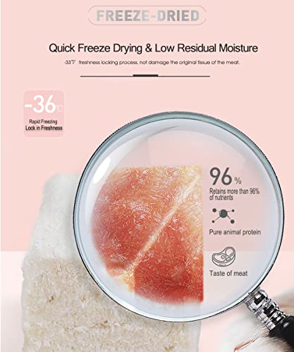  BNYEE Freeze Dried Chicken Cat & Dog Treats – 8 OZ Chicken Meat - High Protein, Bite-Sized, Training Treats Snacks (Chicken)