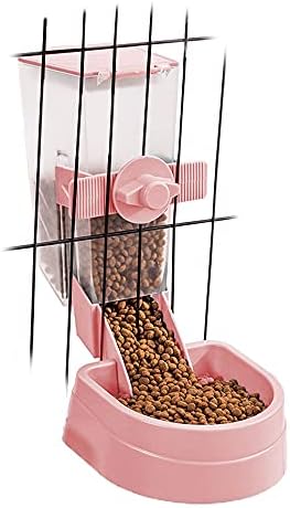  1L Automatic Rabbit Food Dispenser, Rabbit Food And Water Bowls, Small Pet Feeder With Lid, Great For Rabbits, Ferrets, Cats, Birds