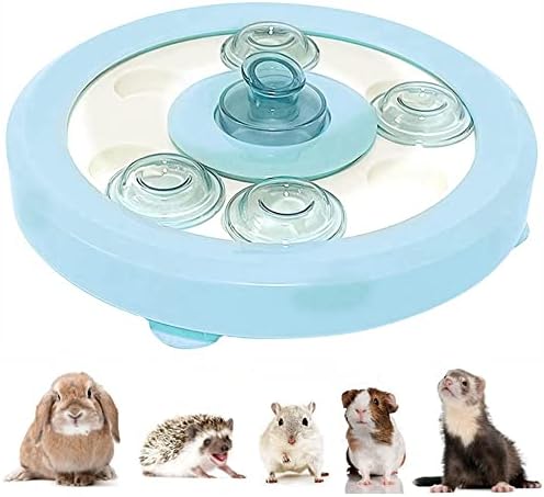  Small Animal Interactive Slow Feeder Ferret Foraging Toy Rabbit Treat Dispenser Hamsters Feeding Bowl Hide Game Toys For Rats Gerbils Bunny Hedgehog Chinchillas Dog Cat (Blue)