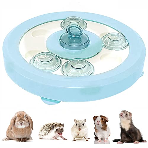  Small Animal Interactive Slow Feeder Ferret Foraging Toy Rabbit Treat Dispenser Hamsters Feeding Bowl Hide Game Toys For Rats Gerbils Bunny Hedgehog Chinchillas Dog Cat (Blue)