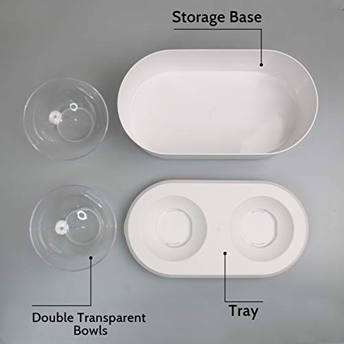  Cat Food Bowls 15° Tilted Elevated Dog Food Bowls With Stand, Double Raised Cat Water Bowl Cat Food Dish, Pet Food Feeder Watering Supplies With 4.5L Large Food Storage Container For Cats Small Dogs