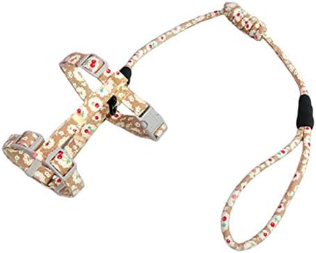  XxiaoTHAWxe Pet Leash Traction Rope, Pet Cats Kitten Adjustable Harness Vest Collar Lead Leash Soft Traction Rope For Walking Training Running - Light Coffee 1.5cm