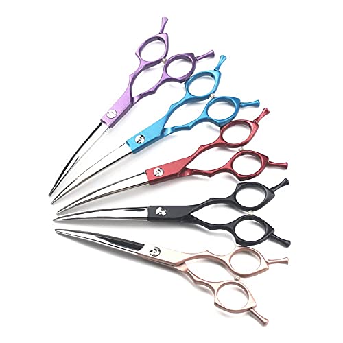  BITWIT Kitchen Baking, High-end Pet Grooming Scissors Color Grooming Scissors Small Mouth Finishing Scissors Up And Down Double Use (Color : Red Curved)
