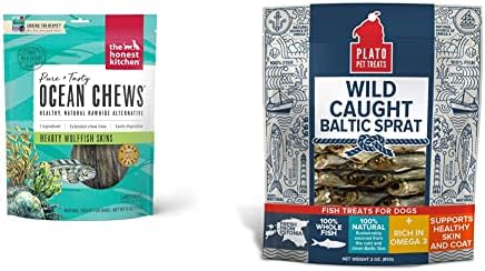  The Honest Kitchen Ocean Chews Hearty Wolffish Skins Dog Treats, 6 Oz (Beams)