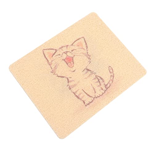  Litter Bix X Non- Soft-Touch Kitten - Dog Food Khaki Sleeping Easy Tray Mats Litter Cm Clean Mat Cat Water Bowl Catcher PVC Pet Mesh Four Supplies Pattern -Touch Comfort For Cat Litter