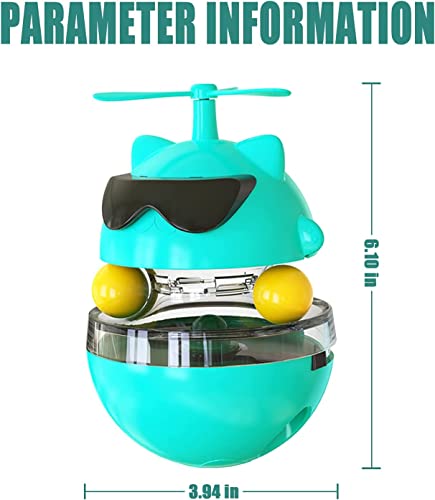  PUINGREN Cat Food Tumbler Toys Cat Food Dispenser Cat Treat Toys Cat Food Balance Ball,Cat Food Puzzle Feeder For Indoor Cats InteractiveToy Gift For Kitten/Dogs-USB Charging Cat Toys(Yellow)