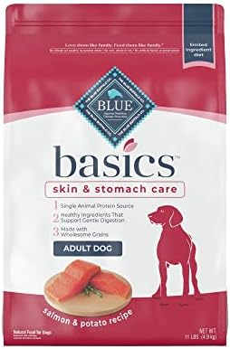  Blue Buffalo Basics Skin & Stomach Care, Natural Adult Dry Dog Food, Salmon & Potato 24-lb