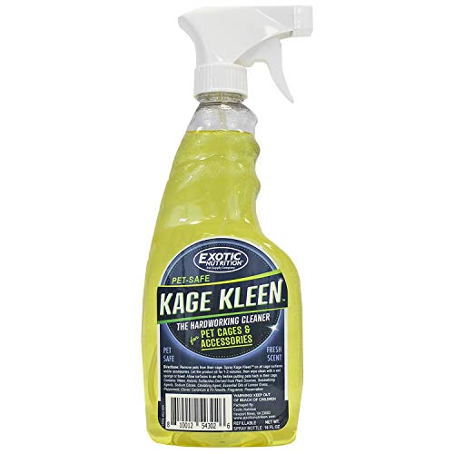  Exotic Nutrition Kage Kleen 16 Oz. - 100% Natural, Eco-Friendly, Pet-Safe, Multi-Surface Cleaning Spray For Cages & Accessories