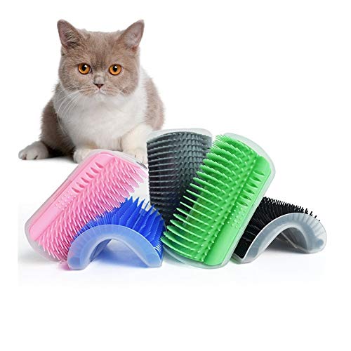  YangYan Pet Cat Self Groomer For Cat Grooming Tool Hair Removal Comb Dogs Cat Brush Hair Shedding Trimming Massage Device With Catnip (Color : Lake Blue, Size : 9x13cm)