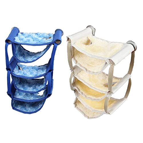  TYMONT Pet Bed Multi-Layer Small Animals Toy Bed Resting Hamster Hammock Playing Rat Bedding Nest Platform (Color : Beige)
