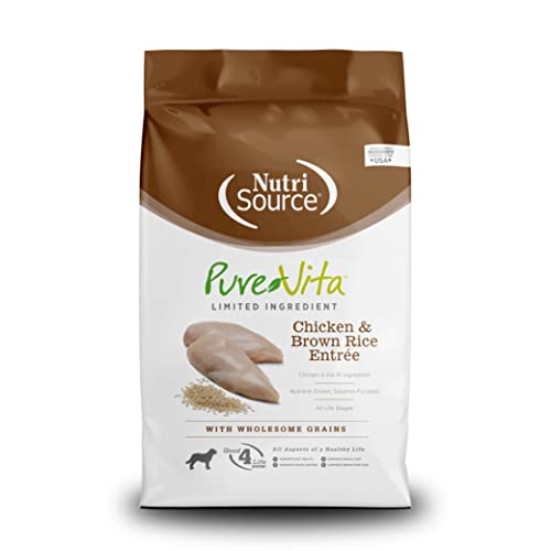  NutriSource Pure Vita Dog Food, Made With Chicken And Brown Rice, With Wholesome Grains, 25LB, Dry Dog Food