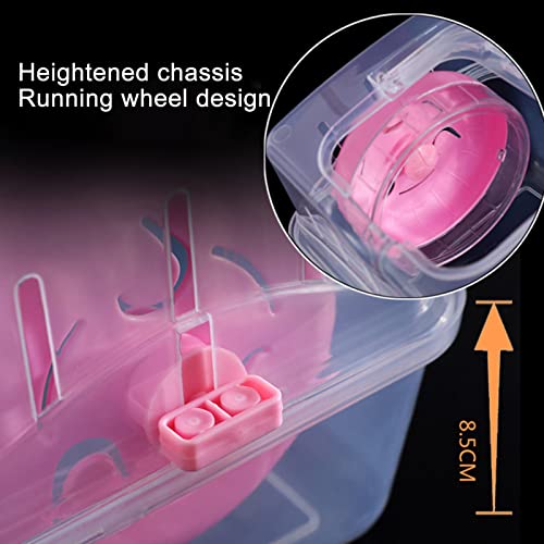 Angel3292 Hamster Travel Case With Food Bowl Running Wheel Multifunctional Portable Hamster Carrier Small Pet Crate Pet Supplies Small Pet