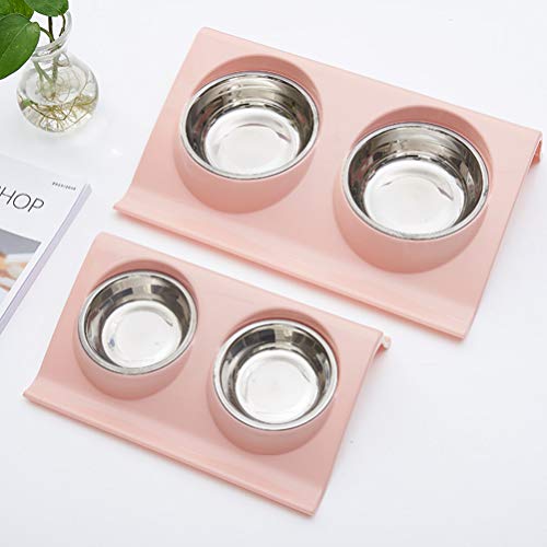  Balacoo Stainless Steel Container Stainless Steel High Base Bowl Cat Bowl Dog Water Bowl No-Spill Pet Water Bowl Slow Water Feeder Dispenser Feeder Bowl For Pets Ceramic Cat Bowl