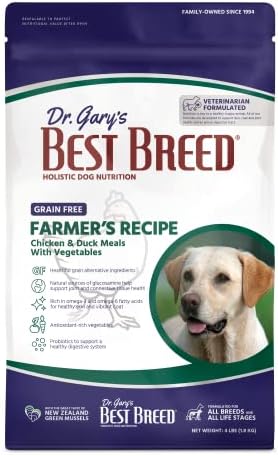  Best Breed Dr. Gary's Grain Free Farmer's Recipe Slow-Cooked In USA, Natural Dry Dog Food For All Breeds And Sizes, 4lbs.