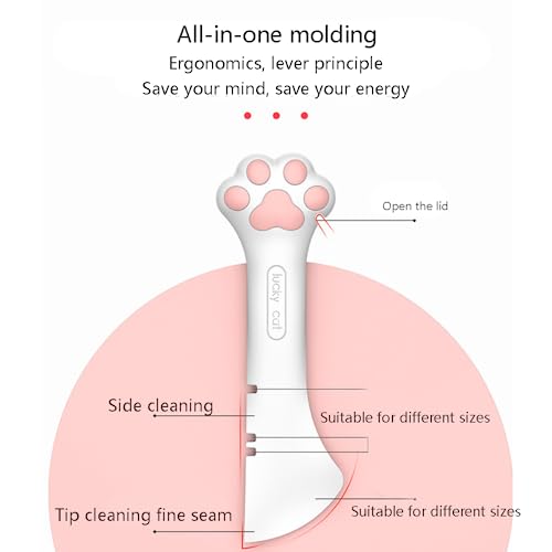  YEGI 2 Pet Food Canning Spoons, 2 Silicone Pet Canning Lids, Cat Food Spoons, Cat Food And Dog Food Canning Lids Pet Wet Food Canning Spoons For All Kinds Of Canning. (pink+Grey)