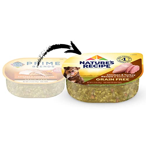  Nature's Recipe Grain Free Wet Dog Food, Chicken & Turkey Recipe, 2.75 Ounce Cup (Pack Of 12)
