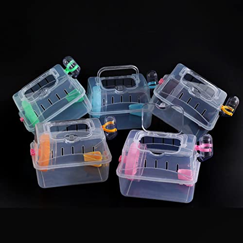  Angel3292 Hamster Travel Case With Food Bowl Running Wheel Multifunctional Portable Hamster Carrier Small Pet Crate Pet Supplies Small Pet