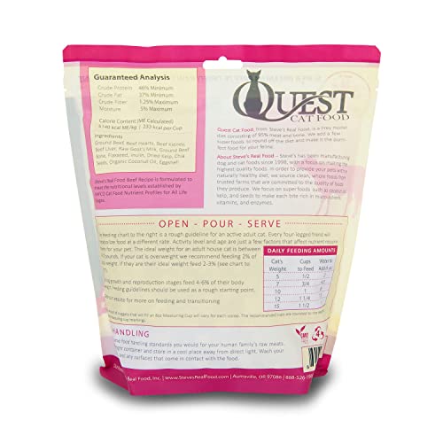  Steve's Real Food Quest Super Premium Freeze Dried Raw Cat Food, 10 Ounce