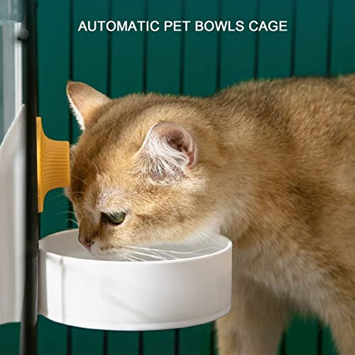  2pcs Automatic Hanging Pet Feeder Water Dispenser For Crates And Cages Removable Dog Bowl With Plastic Food Bowl For Cat, Puppy, Rabbit, Bird, Hamster (Color : Green)