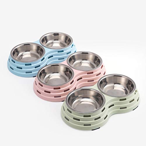  Balacoo Metal Dog Bowls Feeder Feeder Feeder Pet Water Food Feeder Stainless Steel Dog Dinner Double Bowl Decorative Eating Drinking Cup For Dog Cat Puppy Kitten Dark Green Moultrie Feeder
