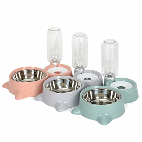  AACARB Cat Water Dispenser, Dog Bowl Detachable Pet Automatic Drinking Water Bottle Double Cat Bowl Not Wet Mouth For Dog Cat Feeding Dishes Pets Supplies (Color : Red)