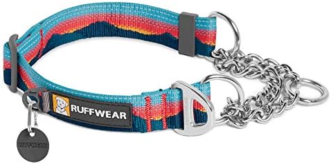  Ruffwear, Chain Reaction Dog Collar, Martingale Style For On-Leash Walking, Sunset, 14"-20"
