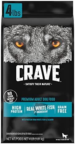  CRAVE Grain Free High Protein Adult Dry Dog Food, White Fish & Salmon, 12 Lb. Bag