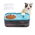  Suertree Cat Fountain Water Bowl Stainless Steel, 101oz/3L Automatic Pet Water Fountain, Dog Water Dispenser Cat Feeding Watering Supplies With 2 Filters For Cats, Dogs, Pets Blue