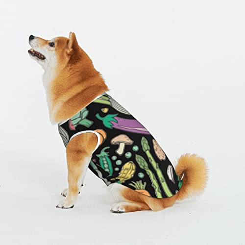  Cotton Pet Shirts Vegetables-Food-Doodle Puppy Costumes Dog Cat Pajamas Soft Dog Onesies Pet Jumpsuits 5X-Large