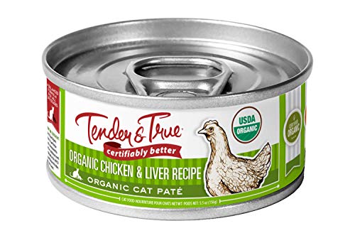  Tender & True Organic Chicken & Liver Recipe Canned Cat Food, 5.5 Oz, Case Of 24