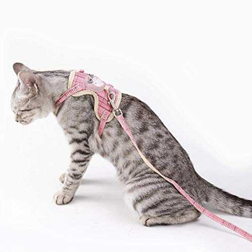  XxiaoTHAWxe Pet Leash Traction Rope, Pet Nylon Mesh Harness Leash Collar Clothes Vest Cat Kitten Cord Traction Rope For Walking Training Running - Blue L