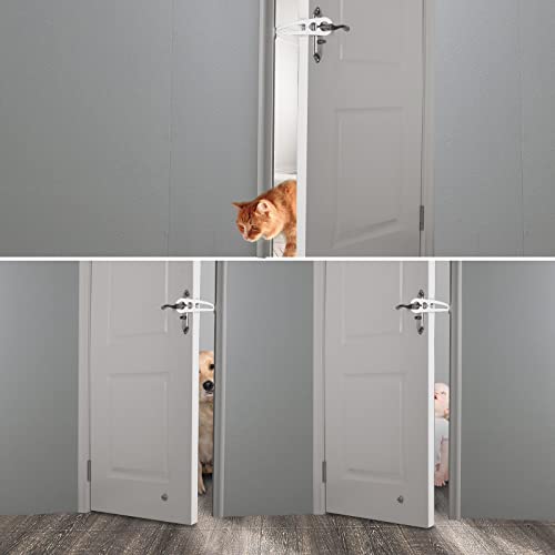  Cat Door Stopper - Ellasdan Cat Door Holder Dog Door Keeps Dogs & Kids Out Of Litter & Food, Cat Door Interior Door, Flexible Cat Door Latch (2 Packs）