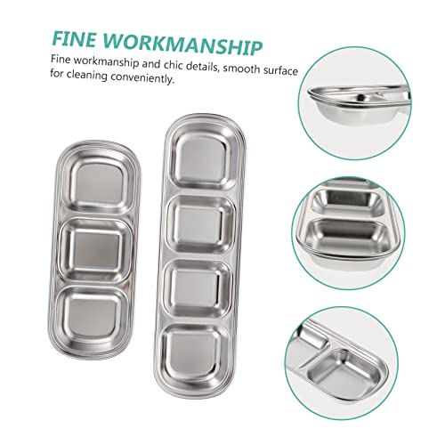  4 Pcs Stainless Steel Plate Nut Tray Automatic Rabbit Feeder Nut Dispenser Pet Feeder Plate Hamster Food Tray Rabbit Food Dish Fodder Tray Small Feeding Tray Stainless Feeding Tray