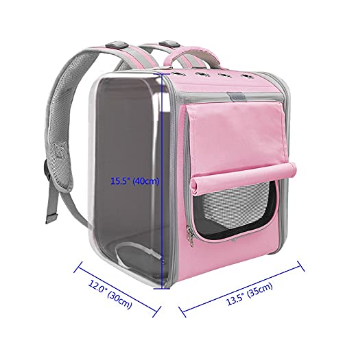  JOZZY Pet Travel Bag Pet Cat Backpack Breathable Cat Travel Outdoor Shoulder Bag For Small Dogs Cats Portable Packaging Carrying Pet Supplies (Color : Pink)