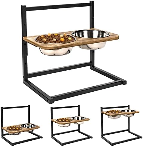  Emfogo Dog Bowls Elevated Dog Bowls For Large Dogs 3 Heights5in 9in 13in Dog Food Bowls Dog Bowl Stand Raised Dog Bowls For Large Dogs 16.5x16 Inch