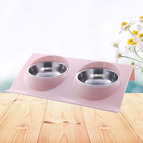  Balacoo Stainless Steel Container Stainless Steel High Base Bowl Cat Bowl Dog Water Bowl No-Spill Pet Water Bowl Slow Water Feeder Dispenser Feeder Bowl For Pets Ceramic Cat Bowl