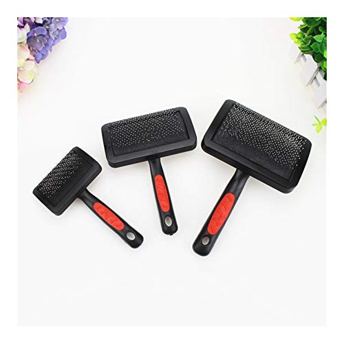  YangYan 1pc Pet Grooming Needle Comb Shedding Hair Remove Brush Slicker Massage Tool Dog Cat Supplies Protective Pet Accessories DogComb (Color : Black, Size : S)