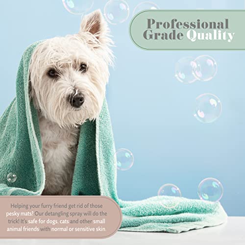  Begley's Natural Pet Detangling Spray - Premium Essential Oil Scented Detangler Spray For Dogs, Puppies & Cats - Dog Leave In Conditioner Spray - Dematting Spray For Dogs & Pets - 16 Oz, Baby Powder