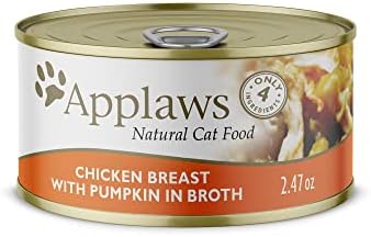  Applaws Natural Wet Cat Food, 24 Pack, Limited Ingredient Food For Cats, Chicken Breast With Cheese In Broth, 2.47oz Cans