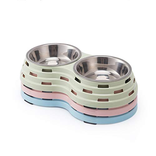  Balacoo Metal Dog Bowls Feeder Feeder Feeder Pet Water Food Feeder Stainless Steel Dog Dinner Double Bowl Decorative Eating Drinking Cup For Dog Cat Puppy Kitten Dark Green Moultrie Feeder