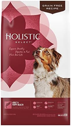  Holistic Select Natural Grain Free Dry Dog Food, Adult & Puppy Salmon, Anchovy & Sardine Recipe, 24-Pound Bag