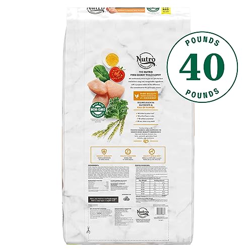  NUTRO NATURAL CHOICE Adult Dry Dog Food, Farm-Raised Chicken & Brown Rice Recipe Kibble, 40 Lb. Bag