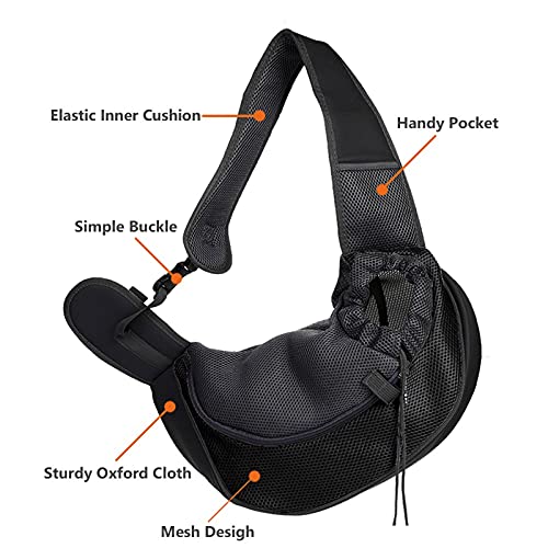  LEFEDA Pet Sling Carrier Backpack Carrier Bag Fit Small Size Cat Dogs Comfortable Breathable Carriers Backpack Sling For Dog Pet Backpack Carrier (Color : Black, Size : Small)