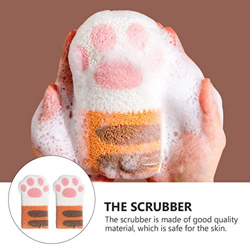  HEIMP 2pcs Multipurpose Scrubber Shaped Scrubbing Skin For Pet Paw Cleaners Shower Sponges Mesh Sponge Cute Foam Scrubbers Infant Newborn Food Loofha Soap Back Bowl Dog Kids Ball Loofah