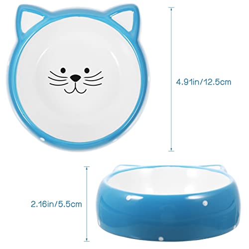  POPETPOP Ceramic Dishes For Dog And Cat Food And Water,Cartoon Print Bowl,Easy To Wash